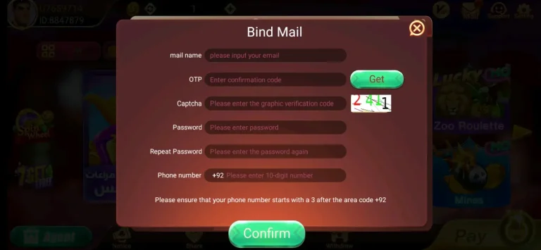 Registration process of Flying Chess